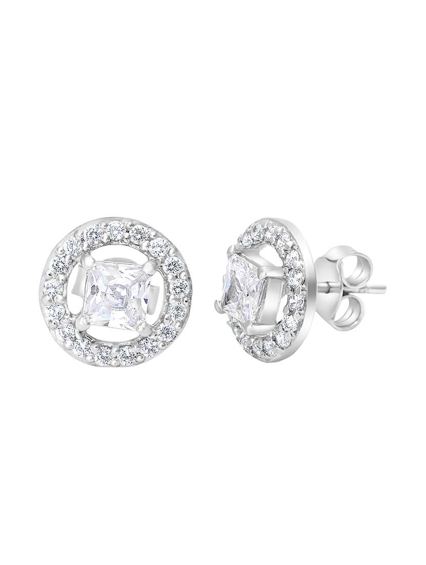 silver plated stud earring - 19085328 -  Standard Image - 2