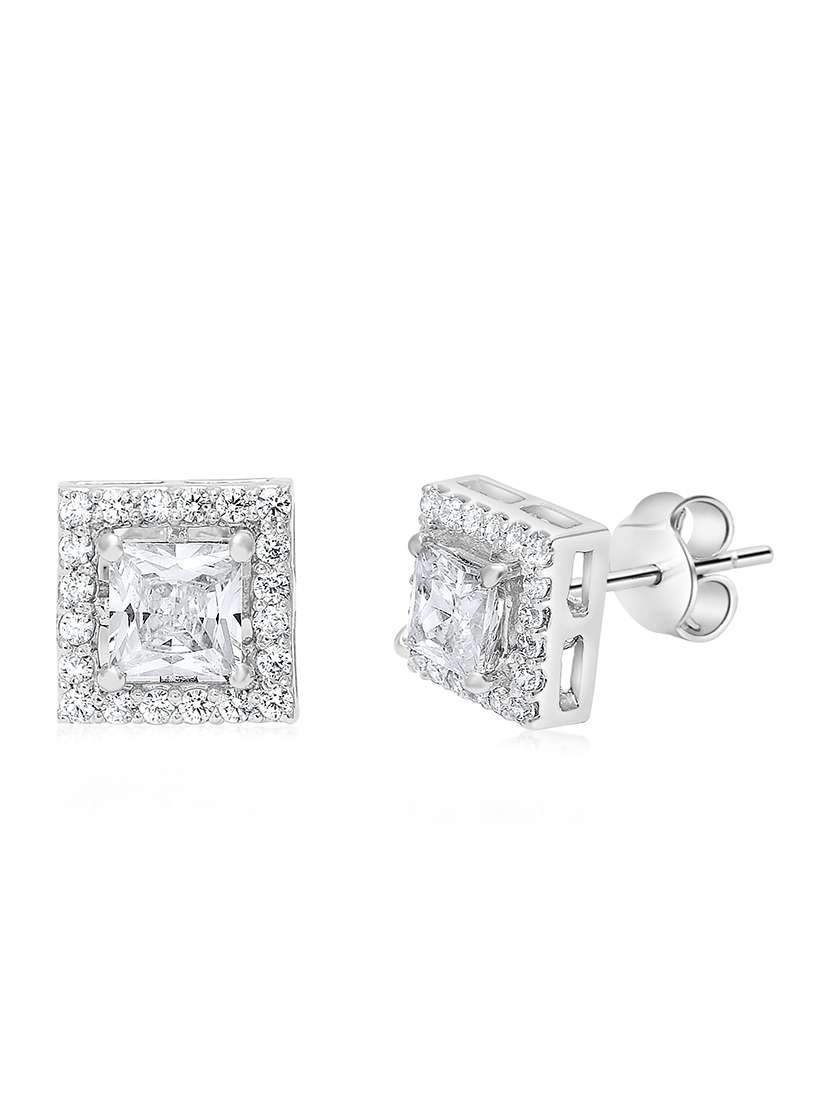 silver plated stud earring - 19085340 -  Standard Image - 2