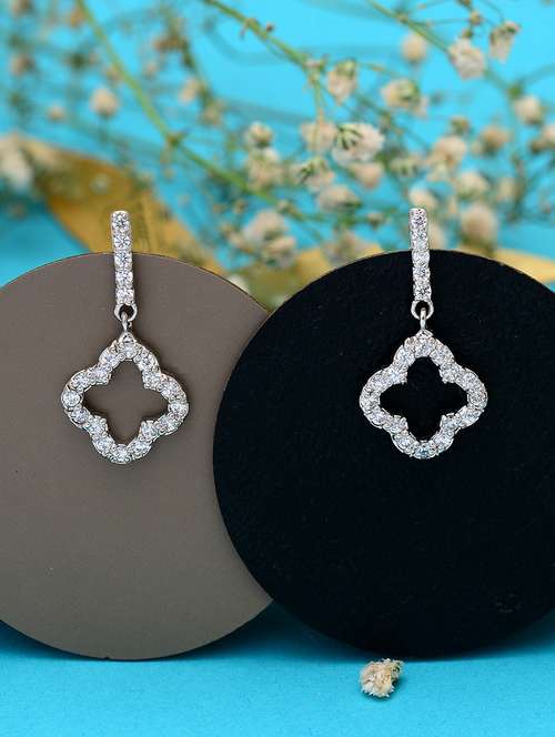 silver metal drop earring - 19085343 -  Standard Image - 0