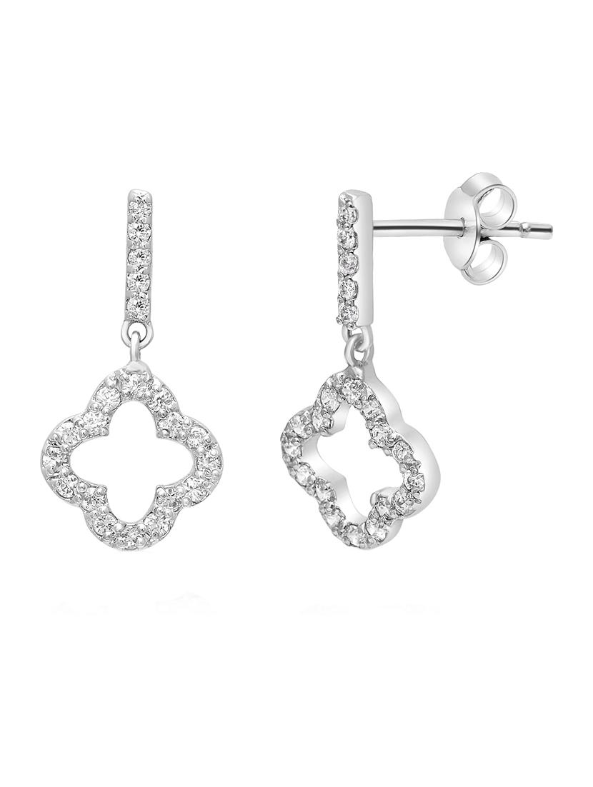 silver metal drop earring - 19085343 - Standard Image - 2