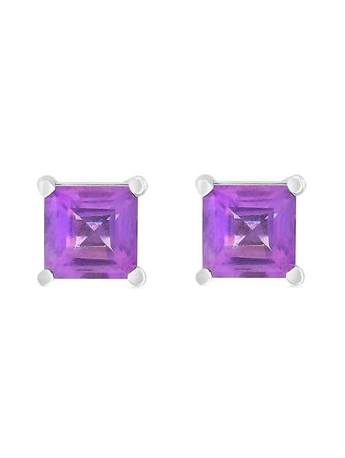 silver plated stud earring - 19085344 -  Standard Image - 0