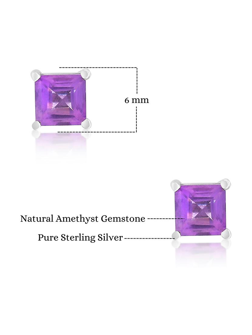 silver plated stud earring - 19085344 - Standard Image - 2