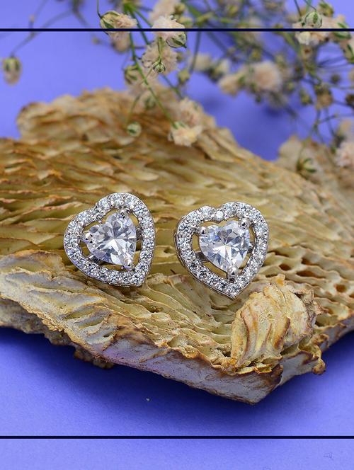silver plated stud earring - 19085348 -  Standard Image - 0