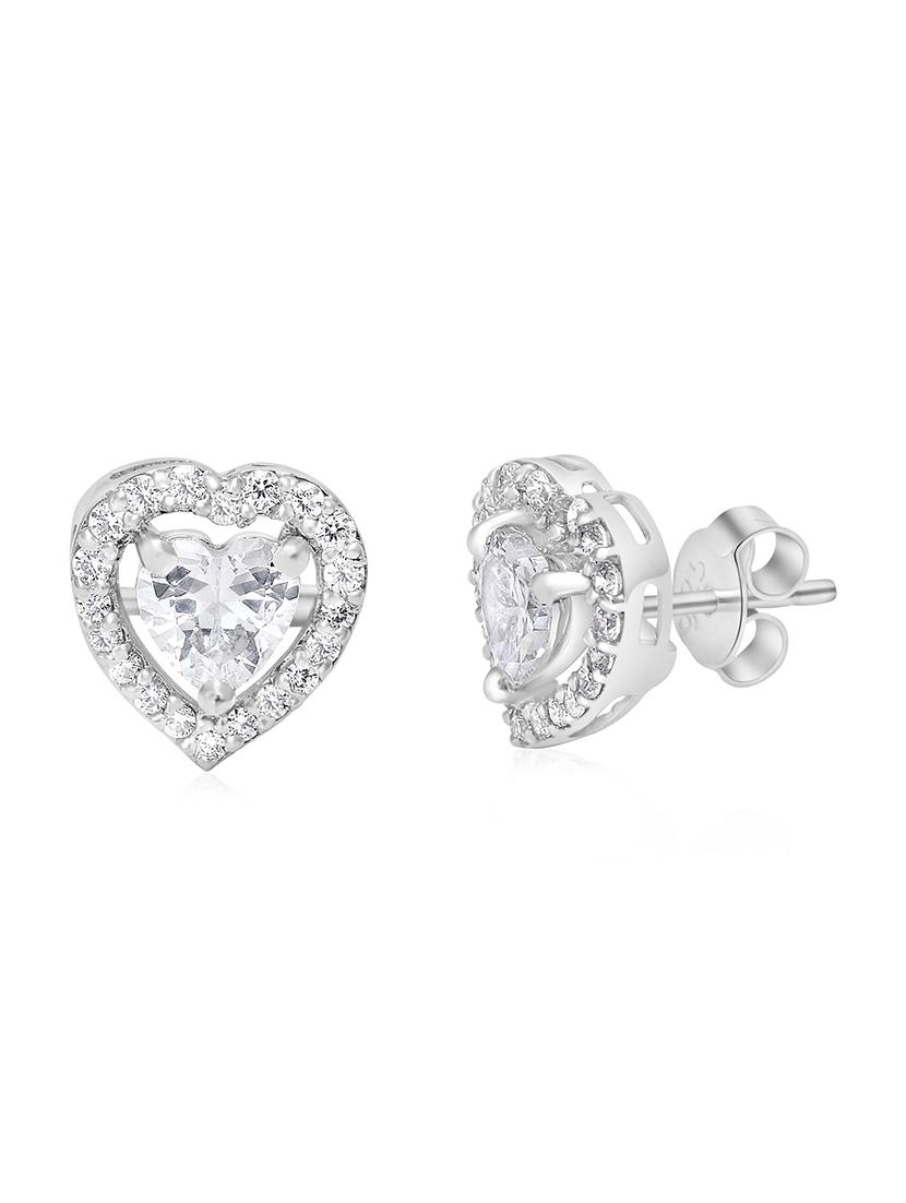 silver plated stud earring - 19085348 - Standard Image - 2