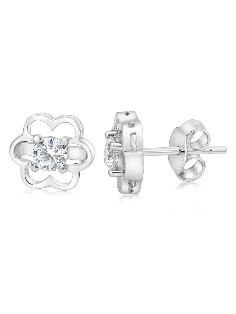 silver plated stud earring - 19085349 - Standard Image - 2