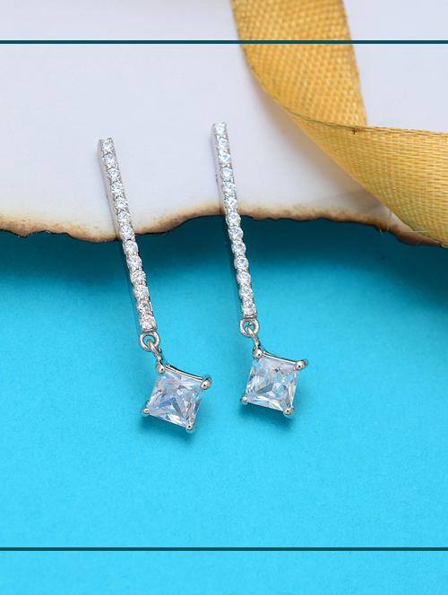 silver metal drop earring - 19085350 -  Standard Image - 0