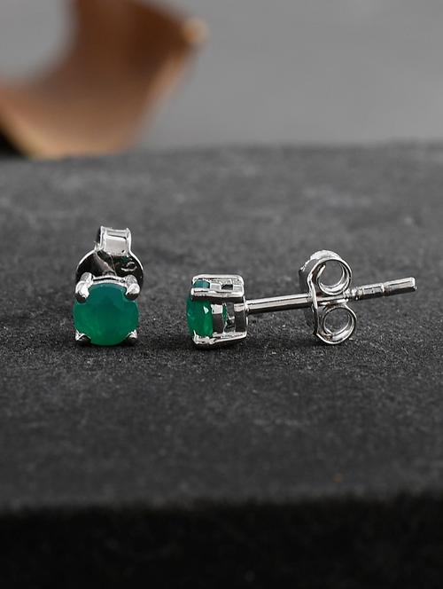 silver plated stud earring - 19085357 - Standard Image - 0