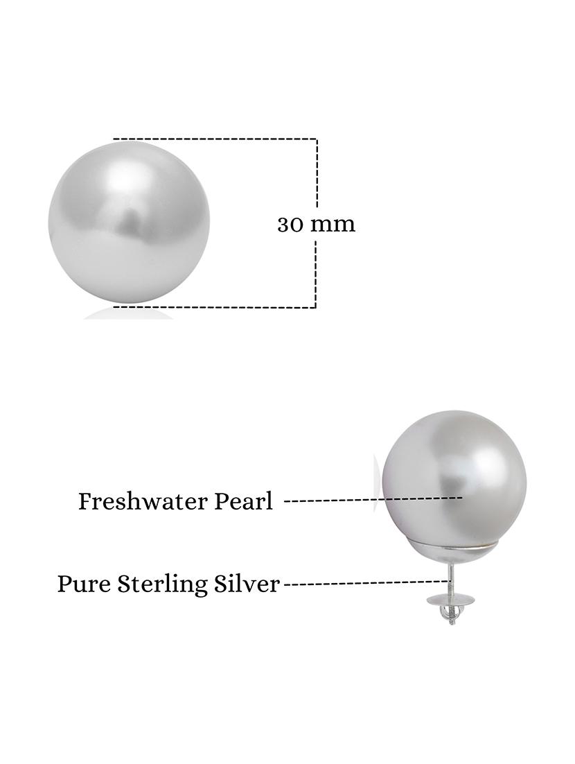 silver plated stud earring - 19085359 - Standard Image - 2