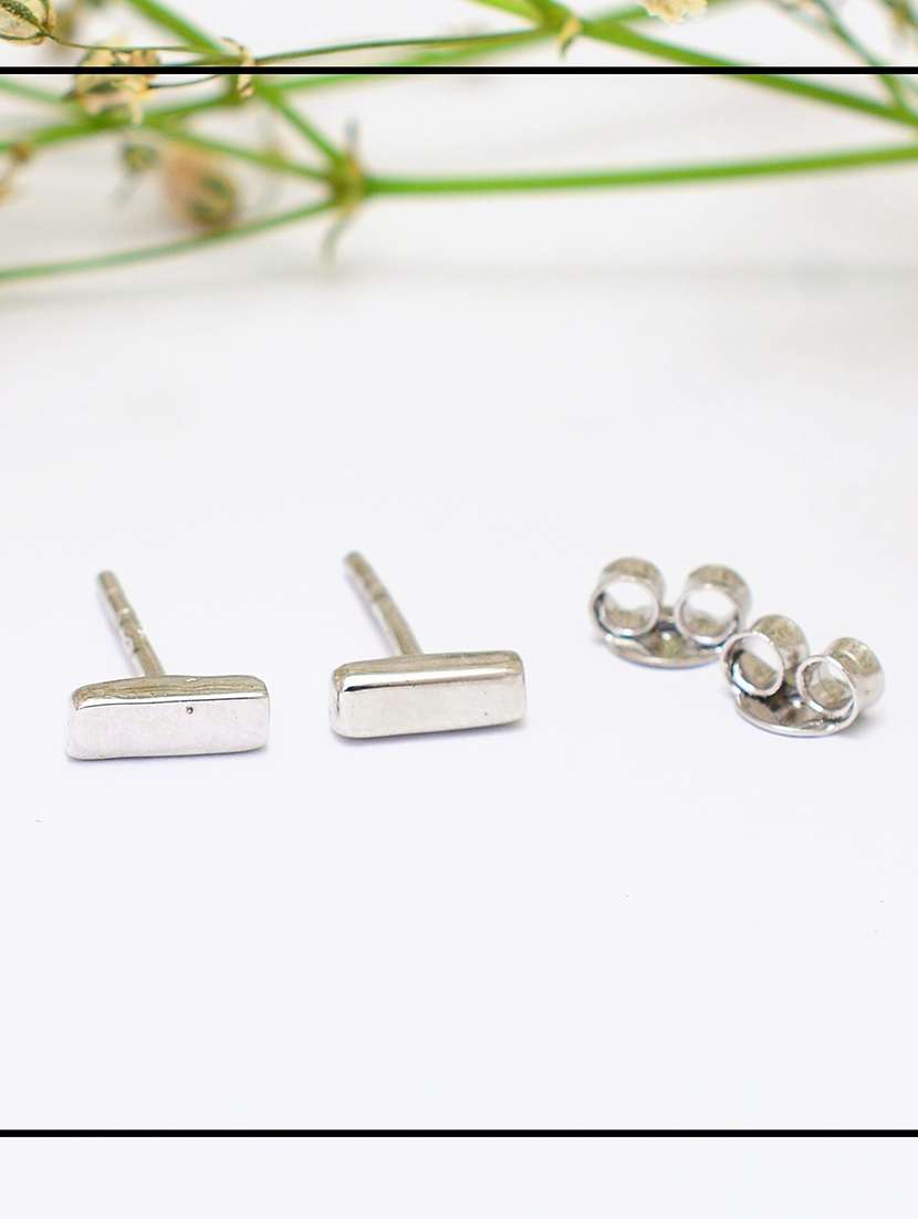 silver plated stud earring