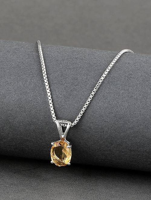 silver plated stone embellished pendant - 19085378 -  Standard Image - 0