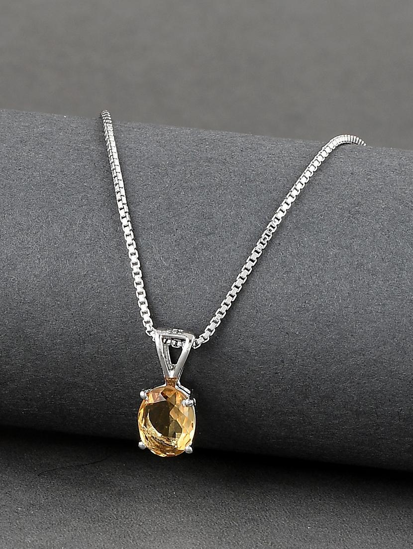 silver plated stone embellished pendant - 19085378 -  Zoom Image - 0