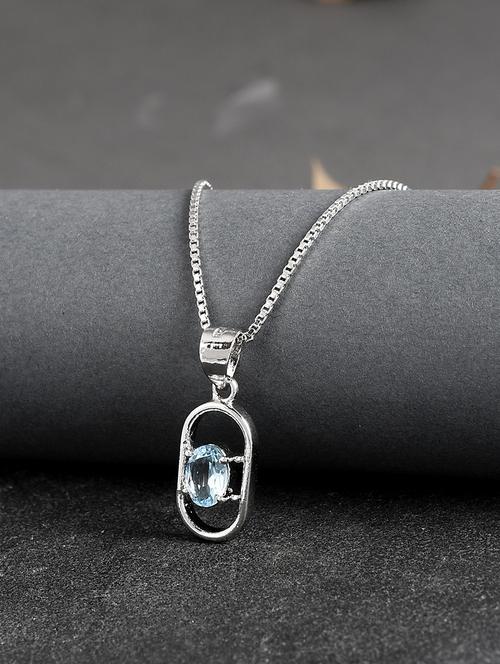 silver plated stone embellished pendant - 19085386 -  Standard Image - 0
