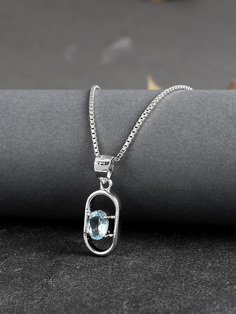 silver plated stone embellished pendant - 19085386 -  Zoom Image - 0
