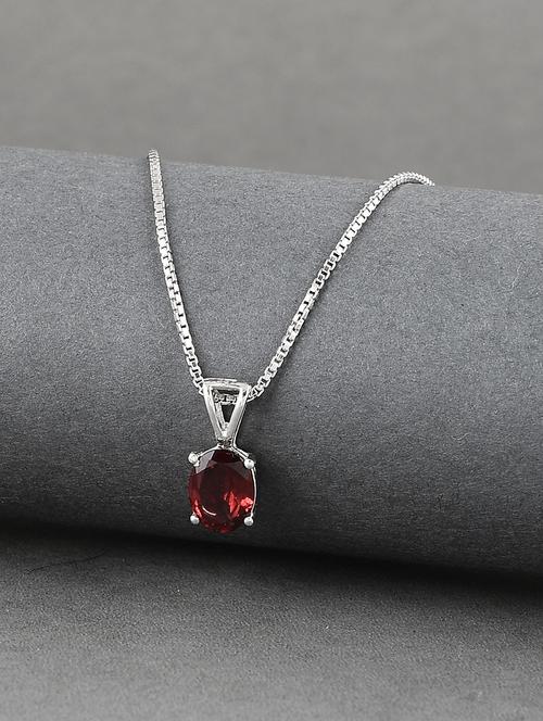 silver plated stone embellished pendant - 19085389 - Standard Image - 0