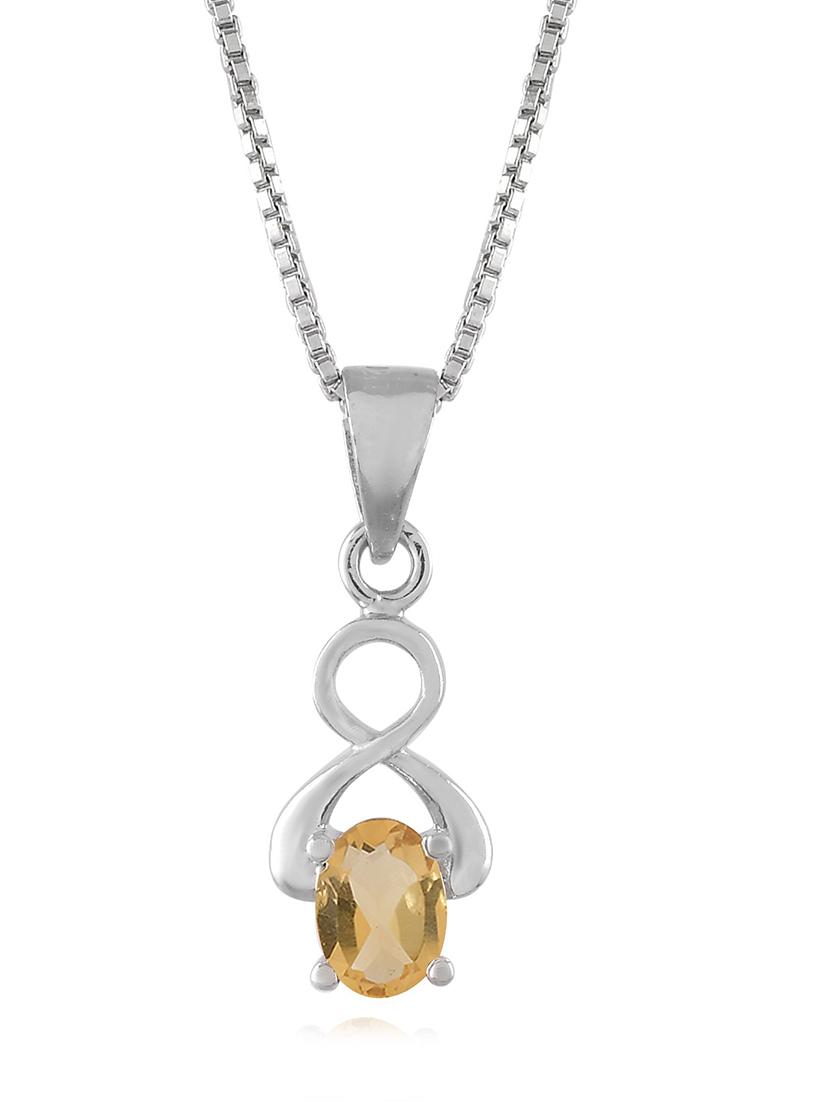silver plated stone embellished pendant - 19085394 - Standard Image - 2