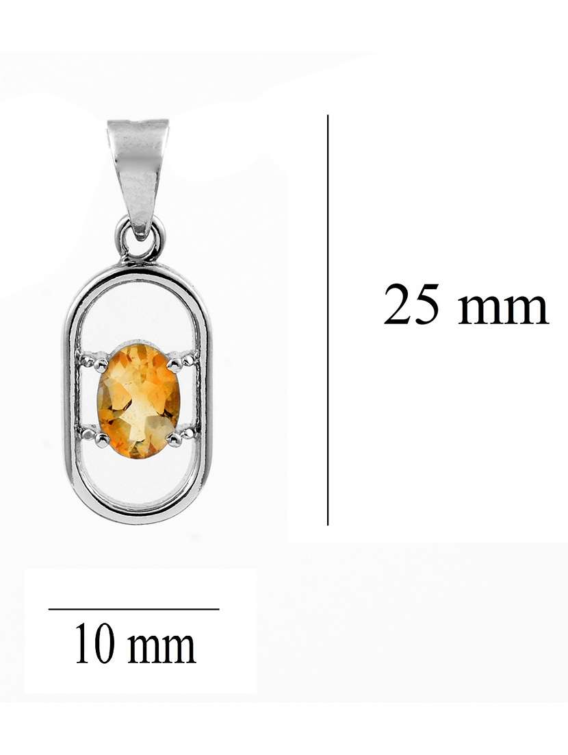 silver plated stone embellished pendant - 19085405 -  Standard Image - 2
