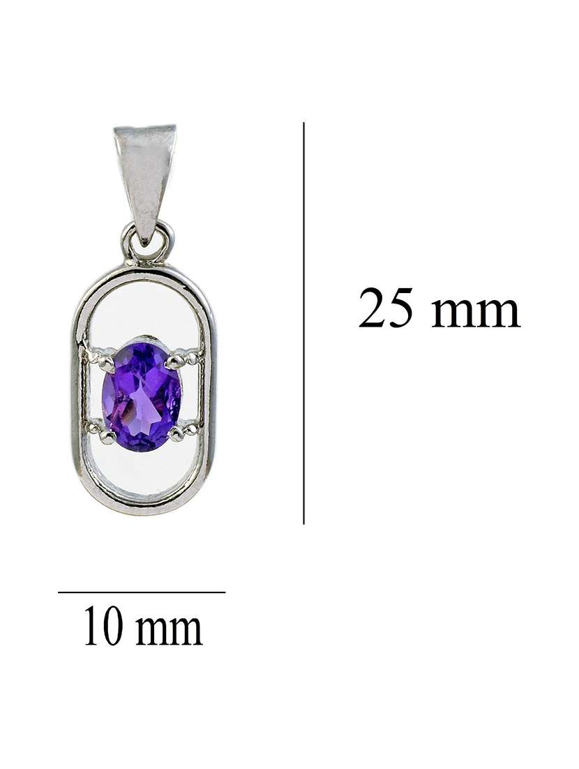 silver plated stone embellished pendant - 19085412 -  Standard Image - 2