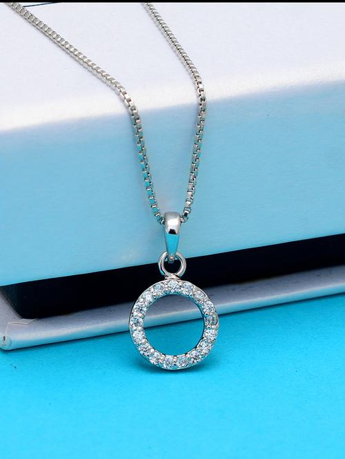 silver plated stone embellished pendant - 19085419 - Standard Image - 0