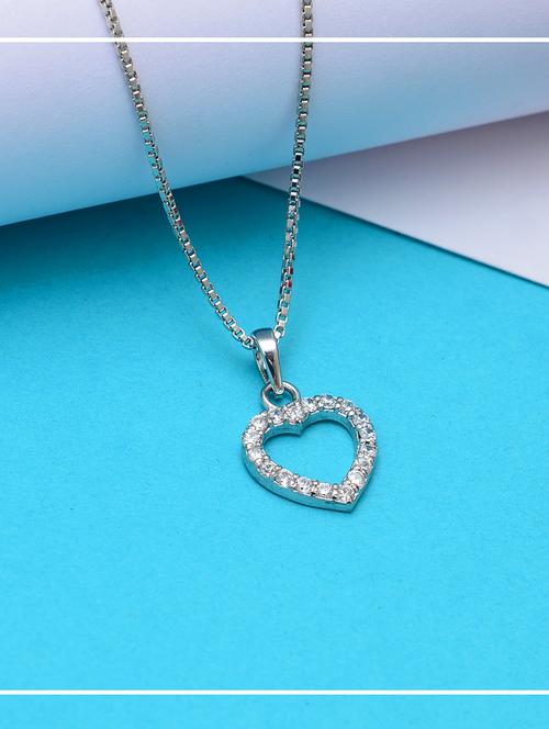 silver plated stone embellished pendant - 19085424 - Standard Image - 0