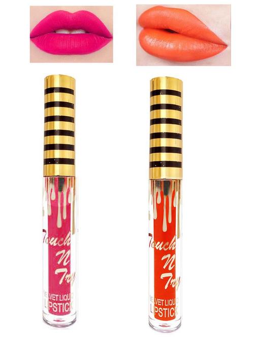 waterproof pink & orange liquid lipstick - 19085669 - Standard Image - 0