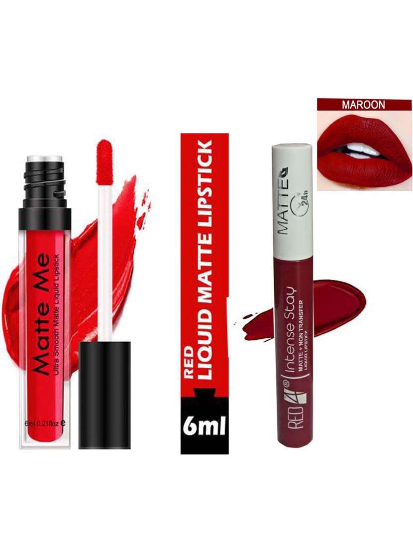 matte me ultra smooth matte liquid red lipstick & maroon lipstick