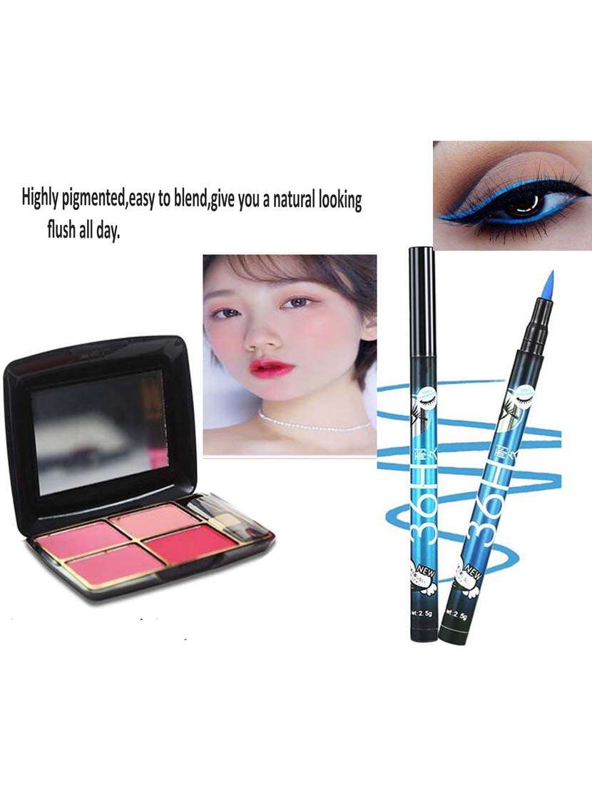 makeup beauty blusher & waterproof pen blue eyeliner