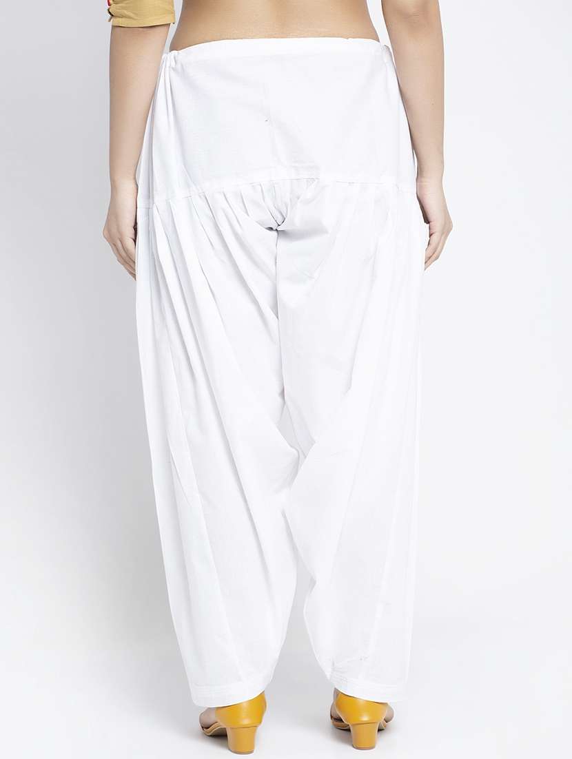white solid patiyala salwar - 19085746 - Standard Image - 2