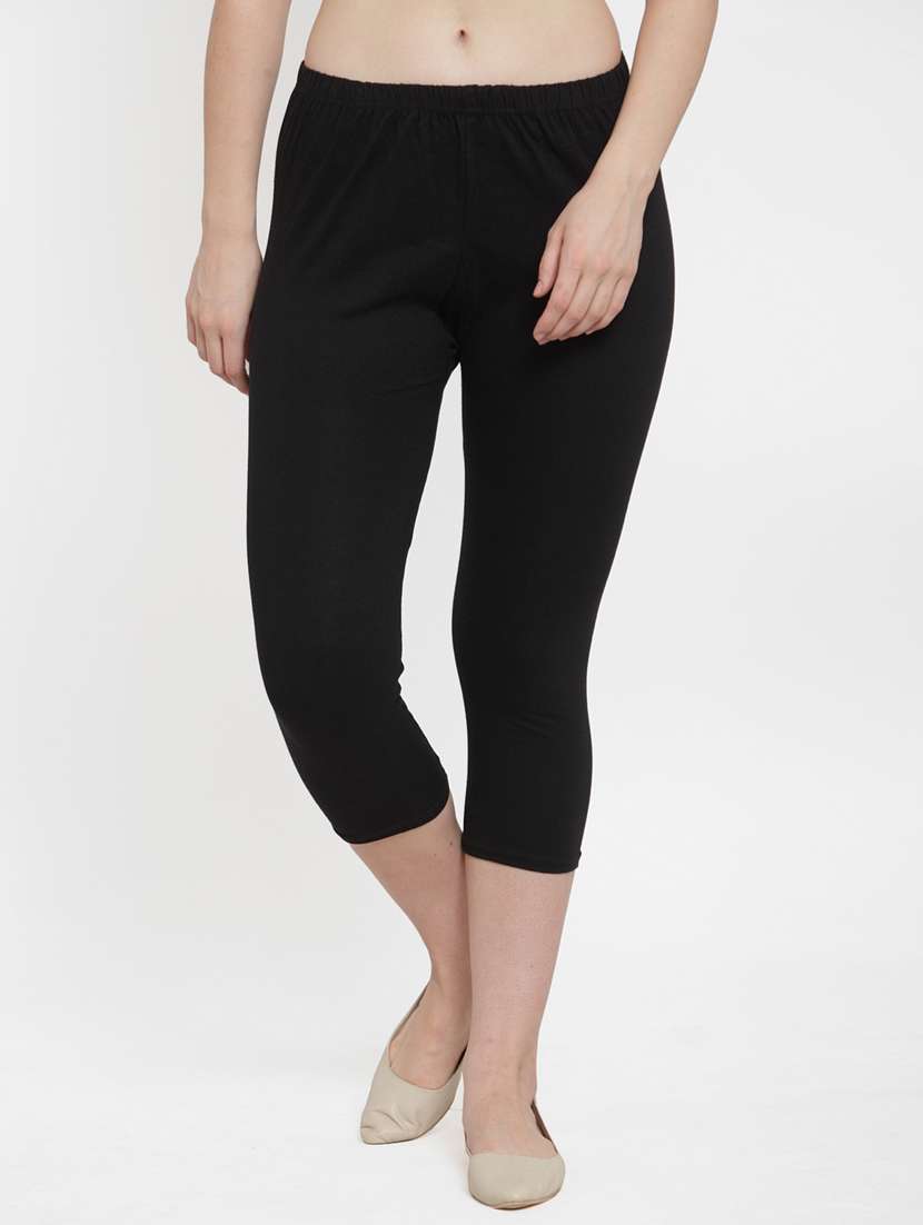 mid rise solid capri