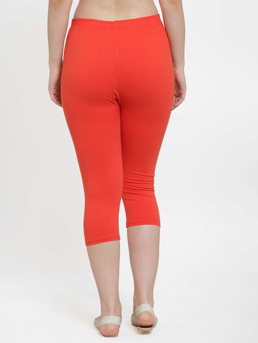 mid rise solid capri leggings - 19085952 - Standard Image - 2