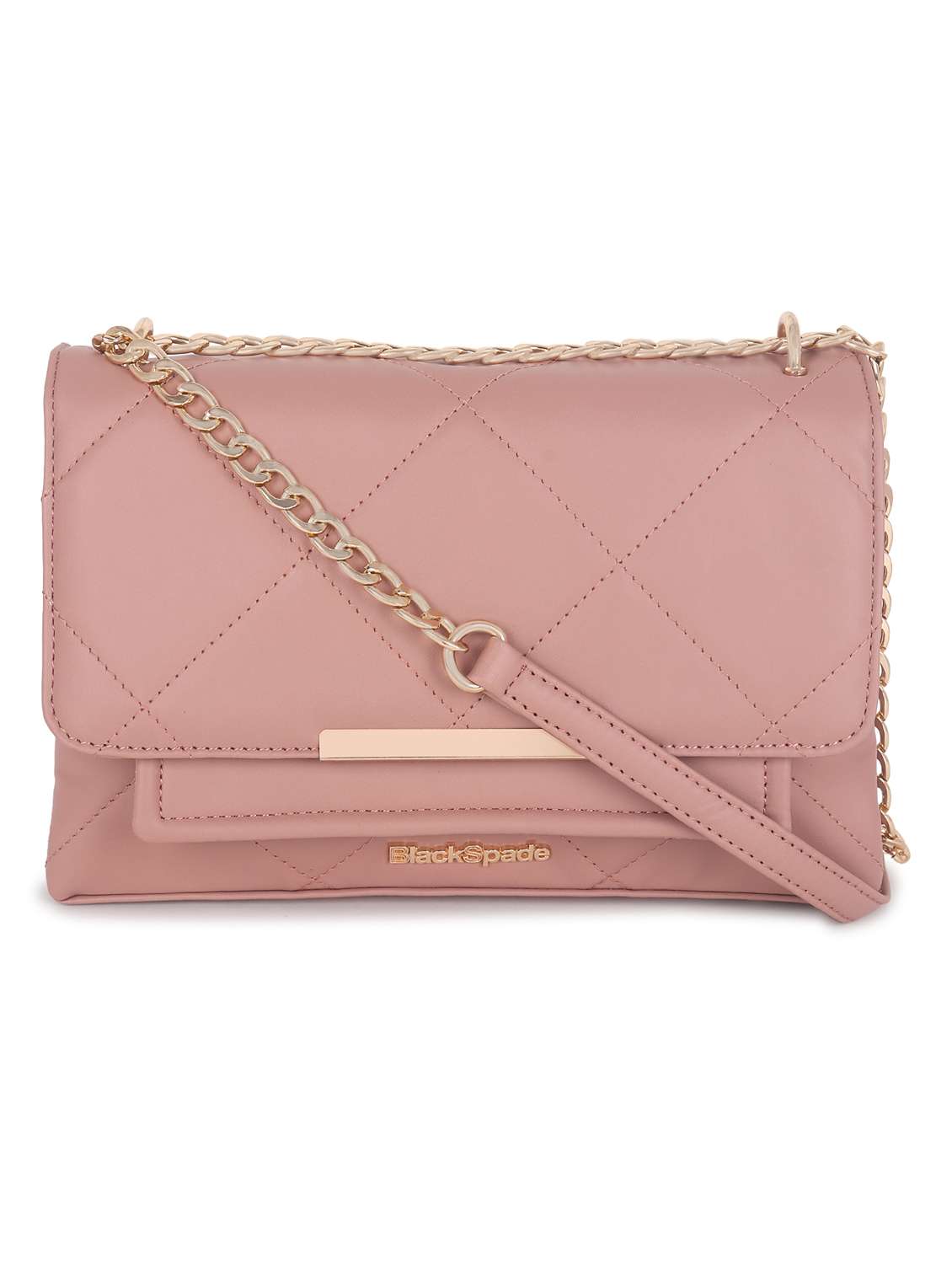 pink leatherette (pu) sling bag
