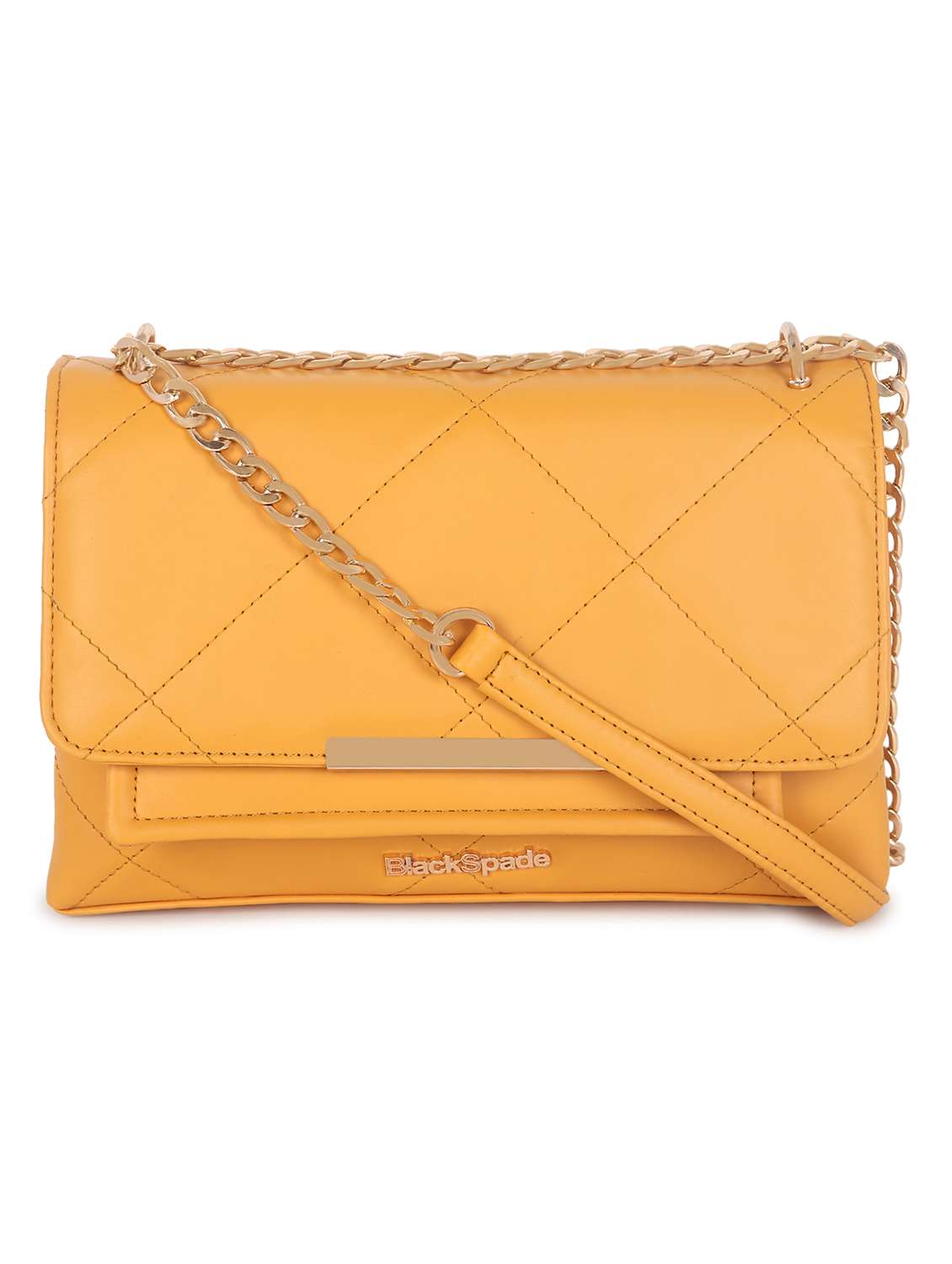 yellow leatherette (pu) sling bag