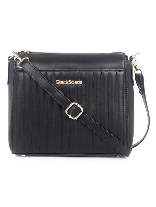 black leatherette (pu) sling bag - 19086550 - Standard Image - 0