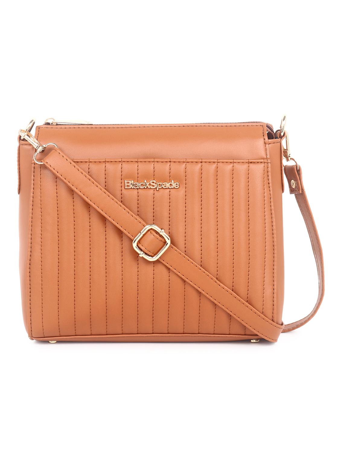 tan leatherette (pu) sling bag - 19086556 - Zoom Image - 0