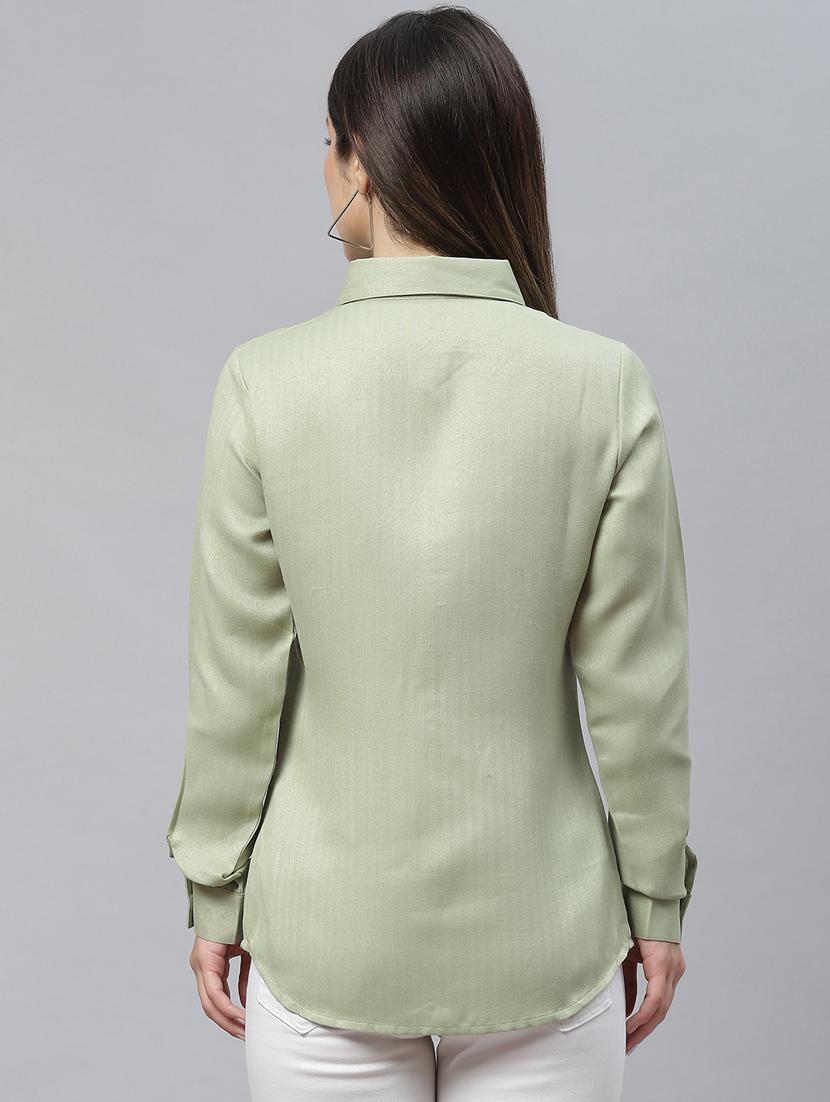 green viscose regular shirt - 19086591 - Standard Image - 2