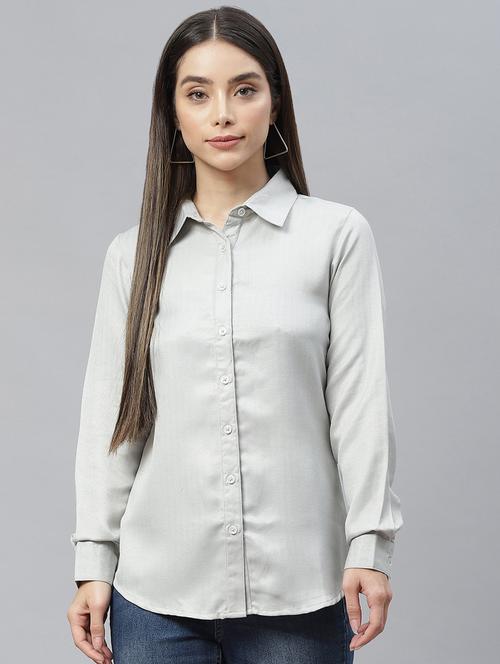 grey viscose regular shirt - 19086593 - Standard Image - 0