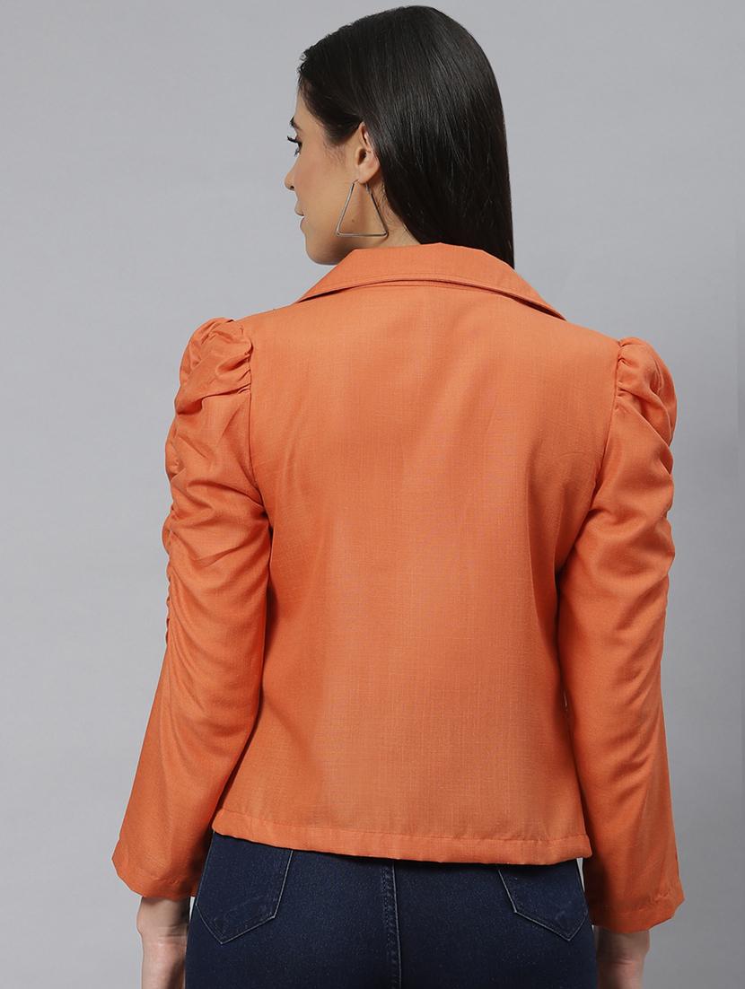women lapel neck solid casual balzer - 19086600 - Standard Image - 2