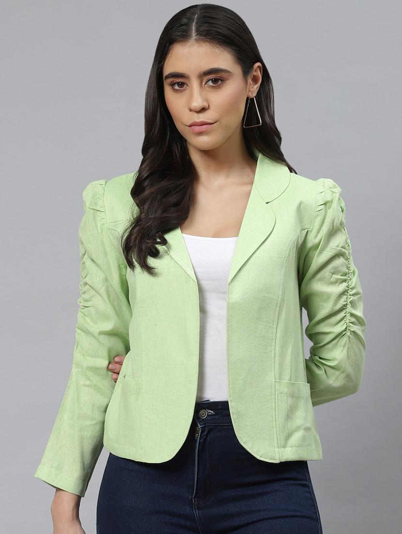 lapel neck solid regular jacket - 19086601 - Zoom Image - 0