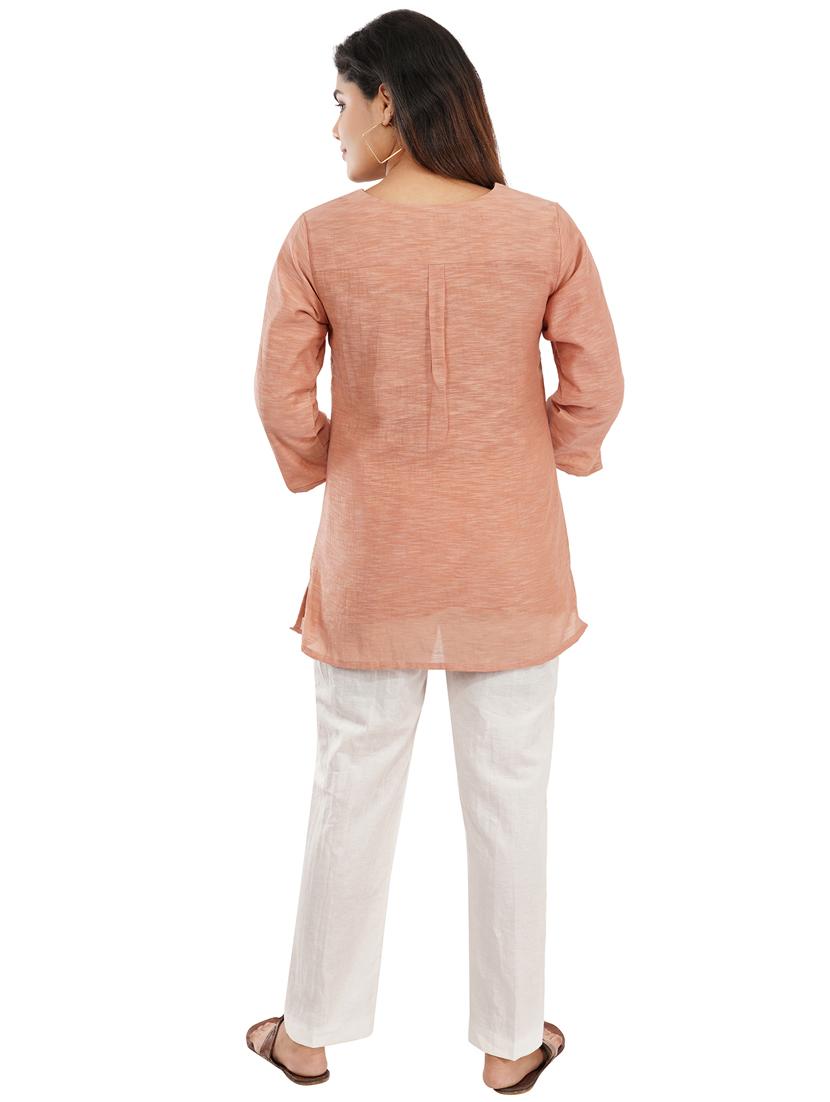 pink solid tunic - 19086716 - Standard Image - 2