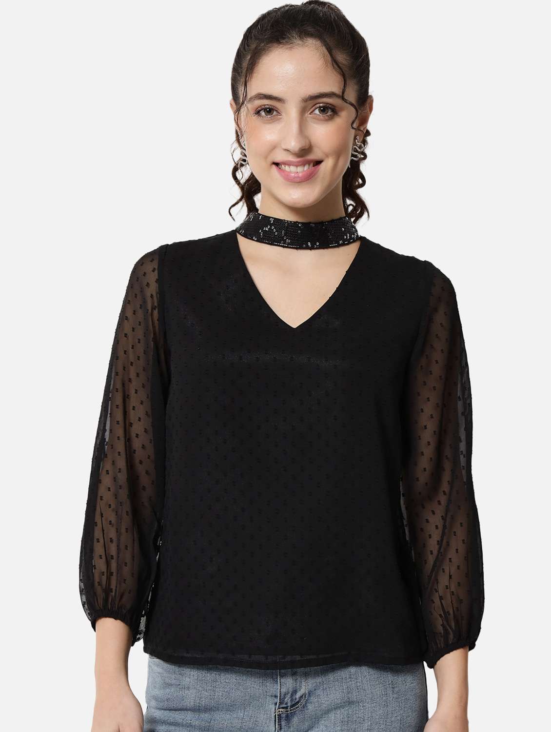 women's straight v neck top