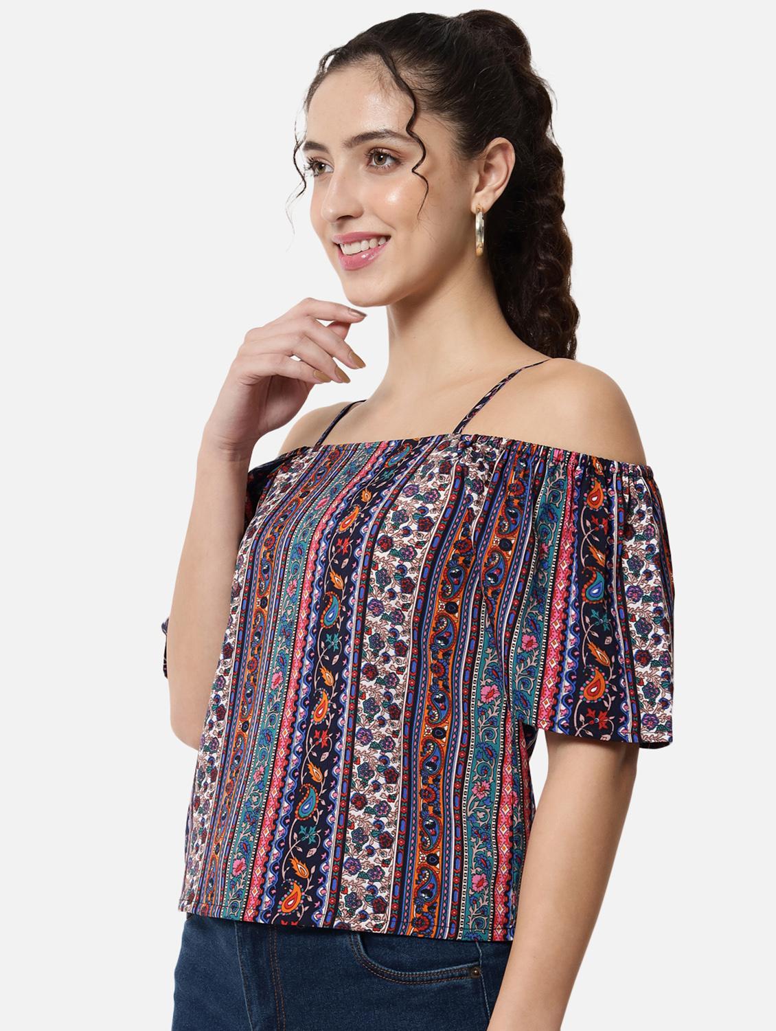 women's straight shoulder strap top - 19086787 - Standard Image - 2