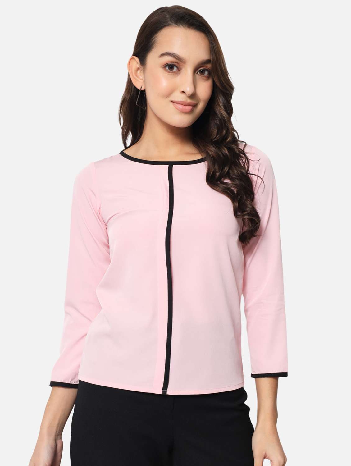 women's straight round neck top