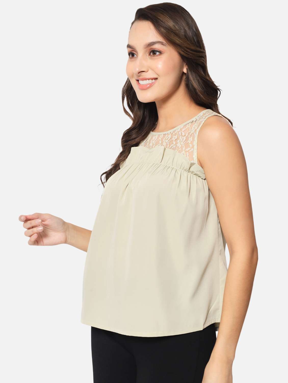 women's straight round neck top - 19086802 -  Standard Image - 2