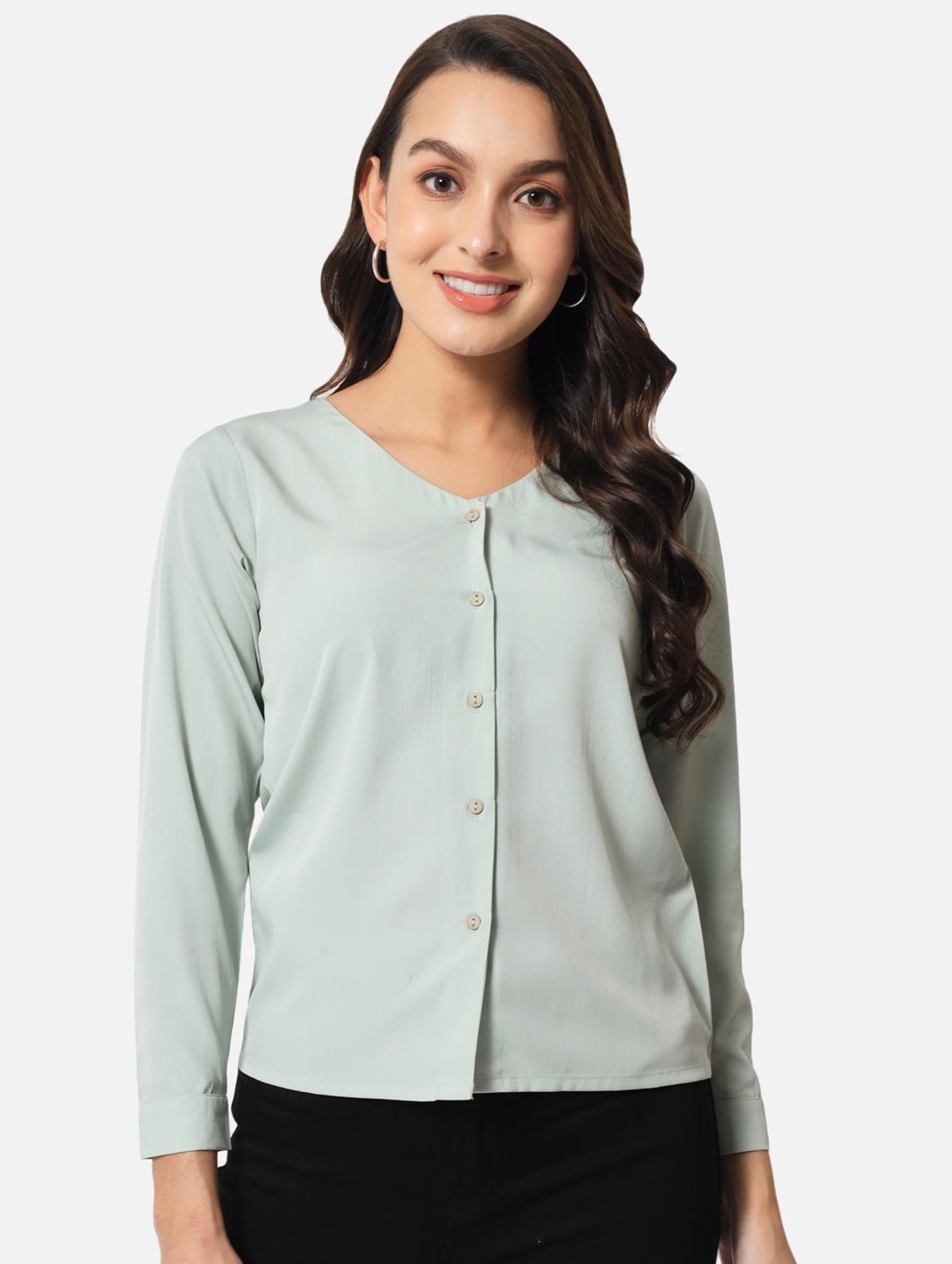 women's straight v neck top - 19086807 -  Zoom Image - 0