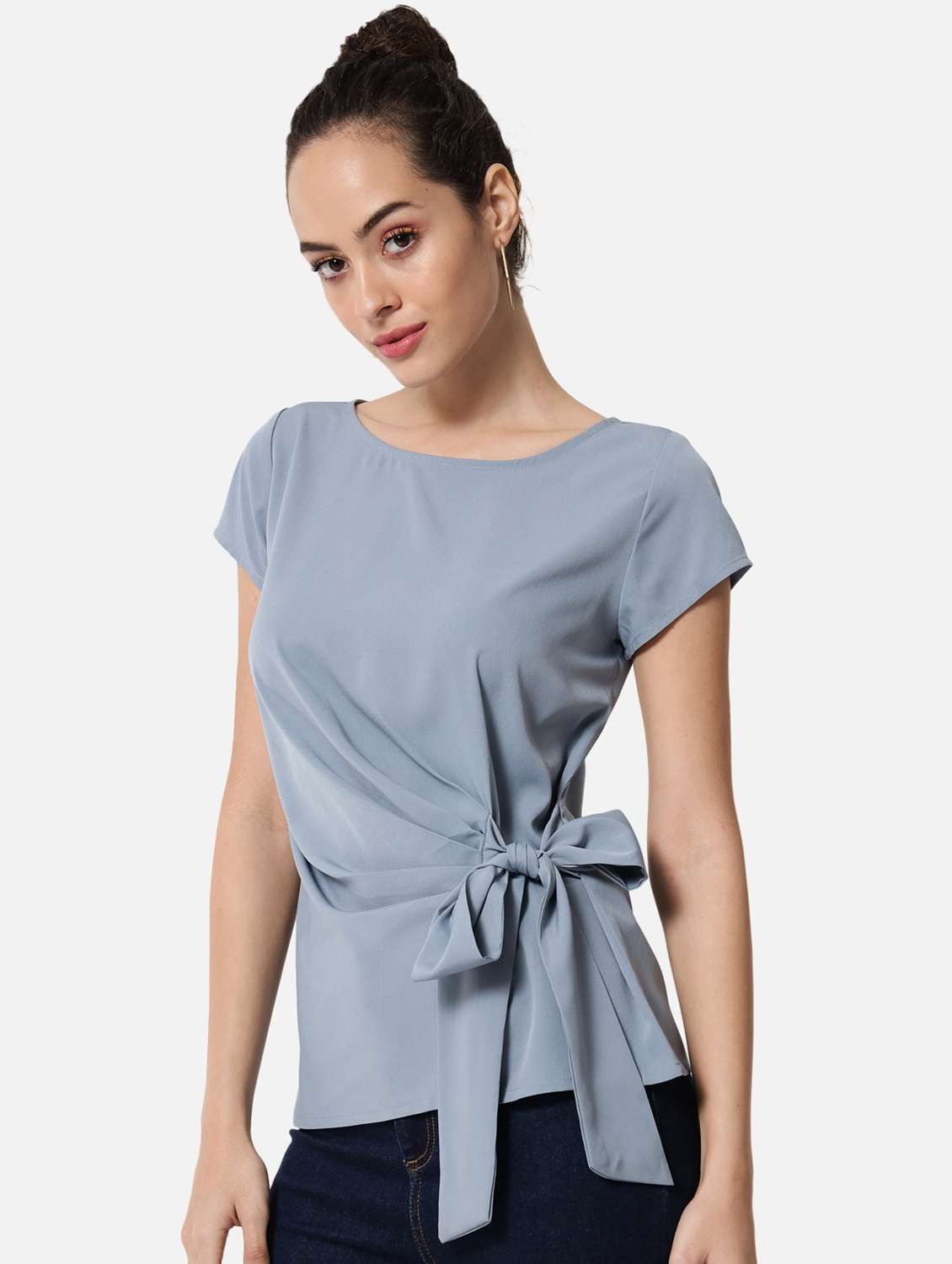 women's straight round neck top - 19086866 -  Standard Image - 2