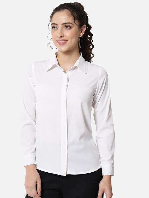 concealed placket solid shirt - 19086890 - Standard Image - 0