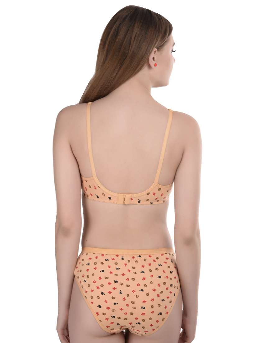 yellow printed bras and panty set - 19087156 -  Standard Image - 2