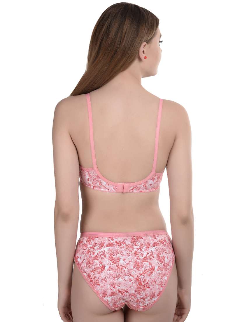 pink printed bras and panty set - 19087158 -  Standard Image - 2