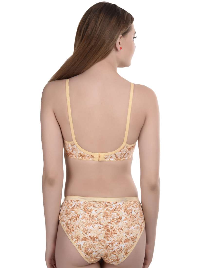yellow printed bras and panty set - 19087159 -  Standard Image - 2