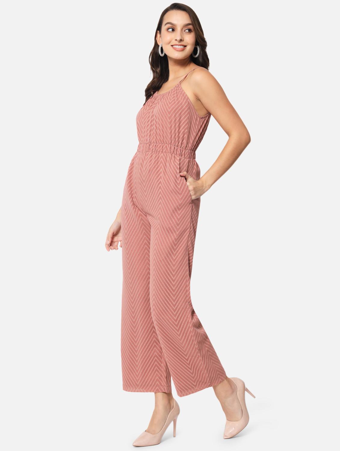 cami neck chevron full leg jumpsuit - 19087189 - Standard Image - 2
