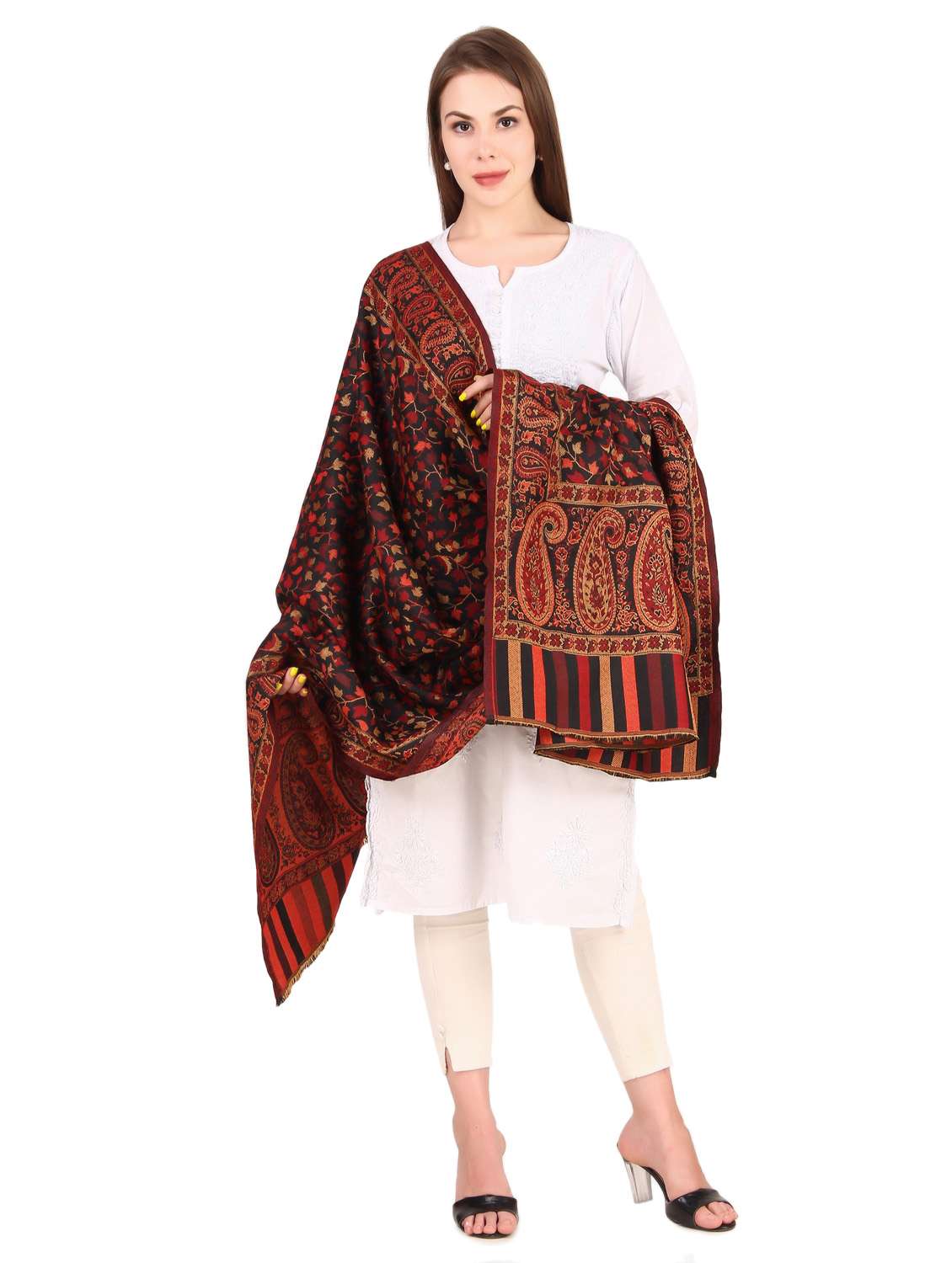 women's self design shawl - 19087634 -  Standard Image - 2